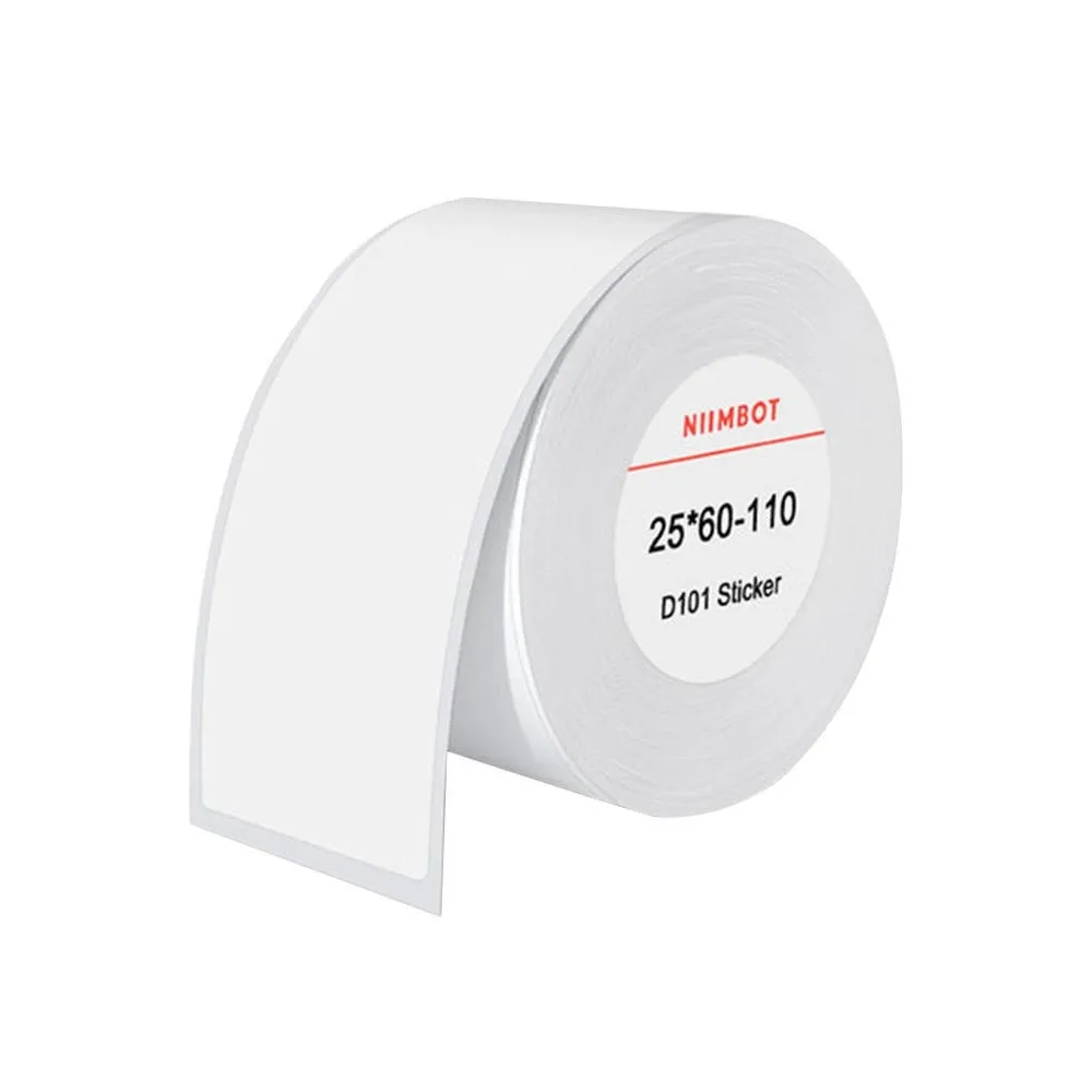 Rolo 110x Etiquetas Térmicas 25x60mm (Branco) - NIIMBOT