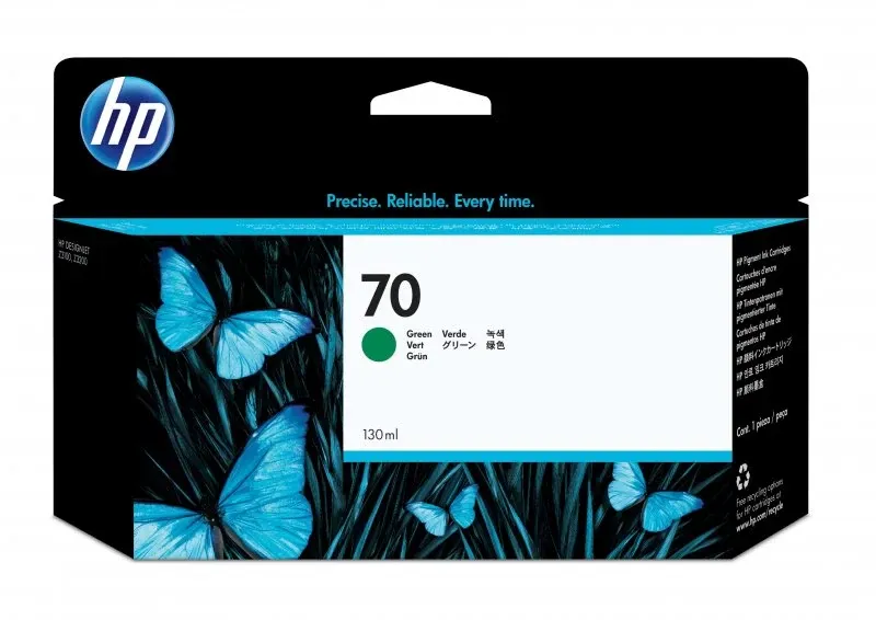 HP 70 - 130 ml - verde - original - DesignJet - tinteiro - para DesignJet HD Pro MFP, T120, Z2100, Z3100, Z3100ps, Z3200, Z3200ps, Z5200, Z5400