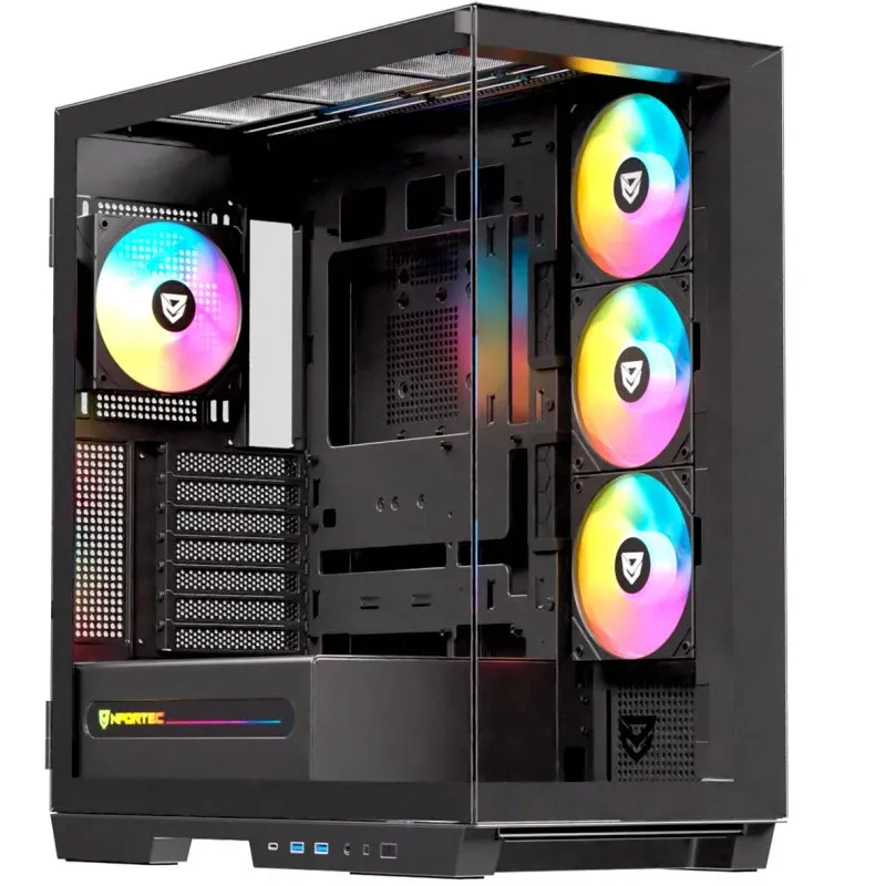 Caixa de Computador Nfortec Ursa ARGB Mid Tower E-ATX Vidro Temperado USB-C Preta