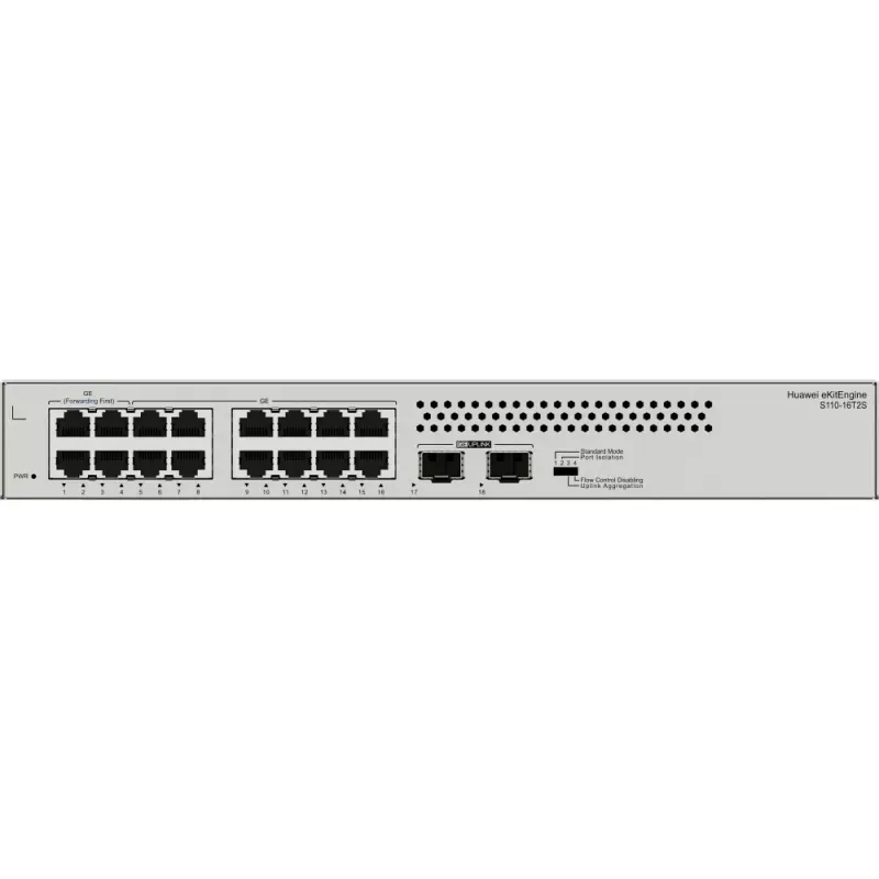 Switch Huawei CloudEngine 16 portas 16x GE 2x GE SFP 10/100/1000Mbps S110-16T2S