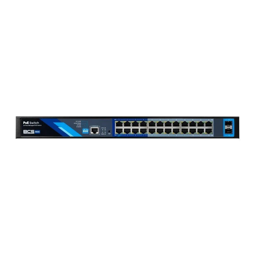 BCS BCS-B-SP24G-2SFP-M Switch PoE Gerido 24 Portas BCS-B-SP24G-2SFP-M