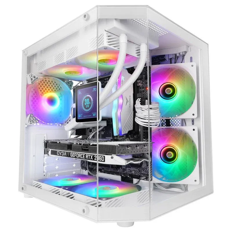 Caixa Micro-ATX Mars Gaming MC-3TLITE Tempered Glass FRGB Branca