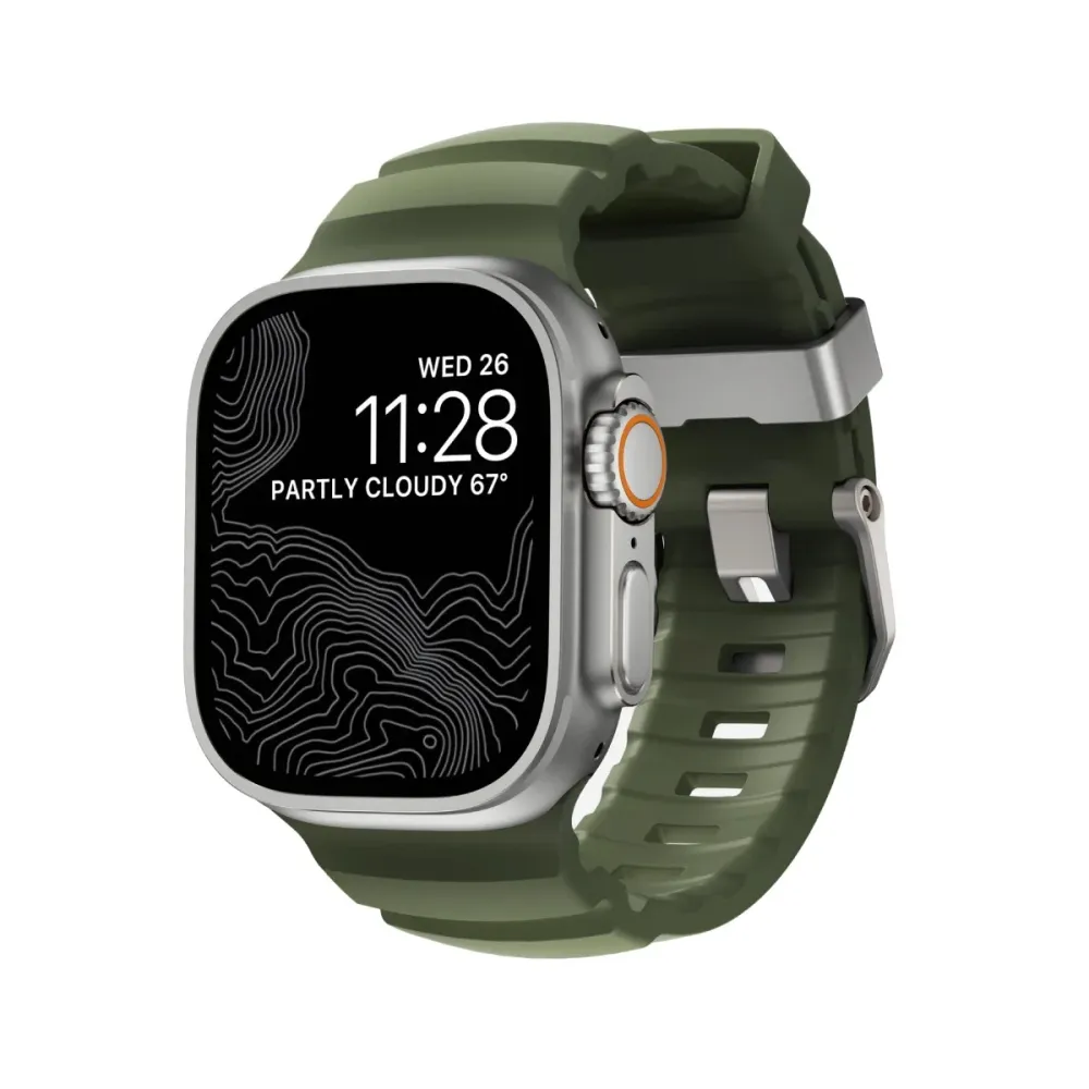 Bracelete Nomad Rocky Point Apple Watch 46mm Verde/Prateado