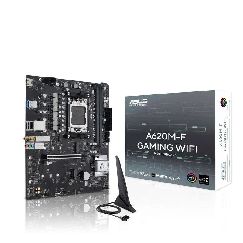 ASUS A620M-F Gaming WiFi Motherboard Micro-ATX A620 AM5 DDR5 WiFi 6 RAID 2.5GbE M.2