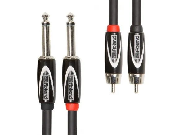 Roland RCC-10-2R28 Cabo Audio Jack Duplo reto mono / RCA Duplo 3m Garantia Vitalícia