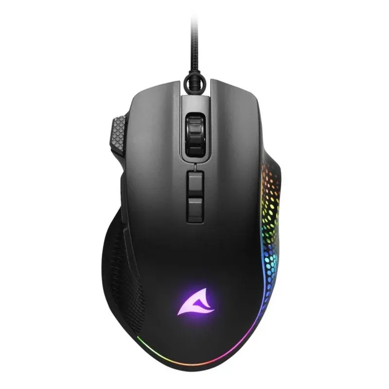 Rato Sharkoon SHARK Force 3 com fio 12800 DPI RGB 8 Botões Preto