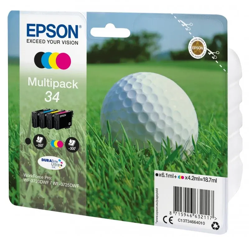 Tinteiro EPSON 34 Multipack 4 Cores - WorkForce Pro WF-3720/3725