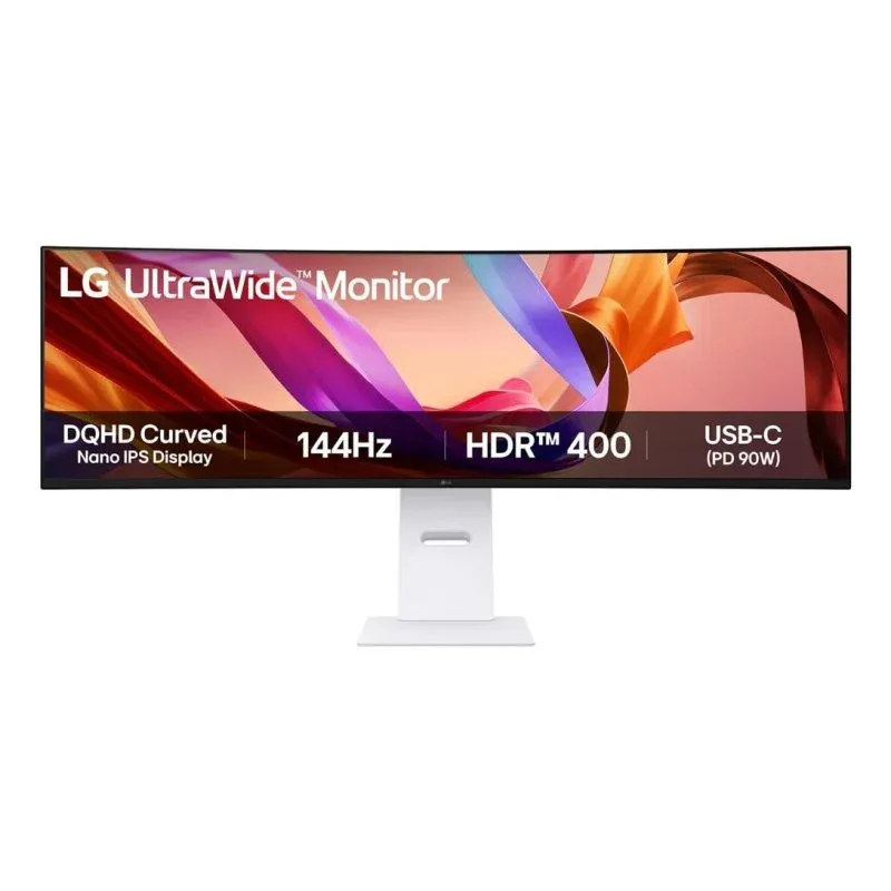 LG 49U950A-W Monitor Curvo 49" Dual QHD 144Hz Nano IPS FreeSync HDR400 com Altura Ajustável