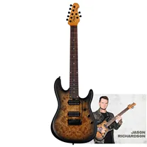 Sterling by MusicMan Jason Richardson Cutlass 7 Natural Poplar Burl Burst
