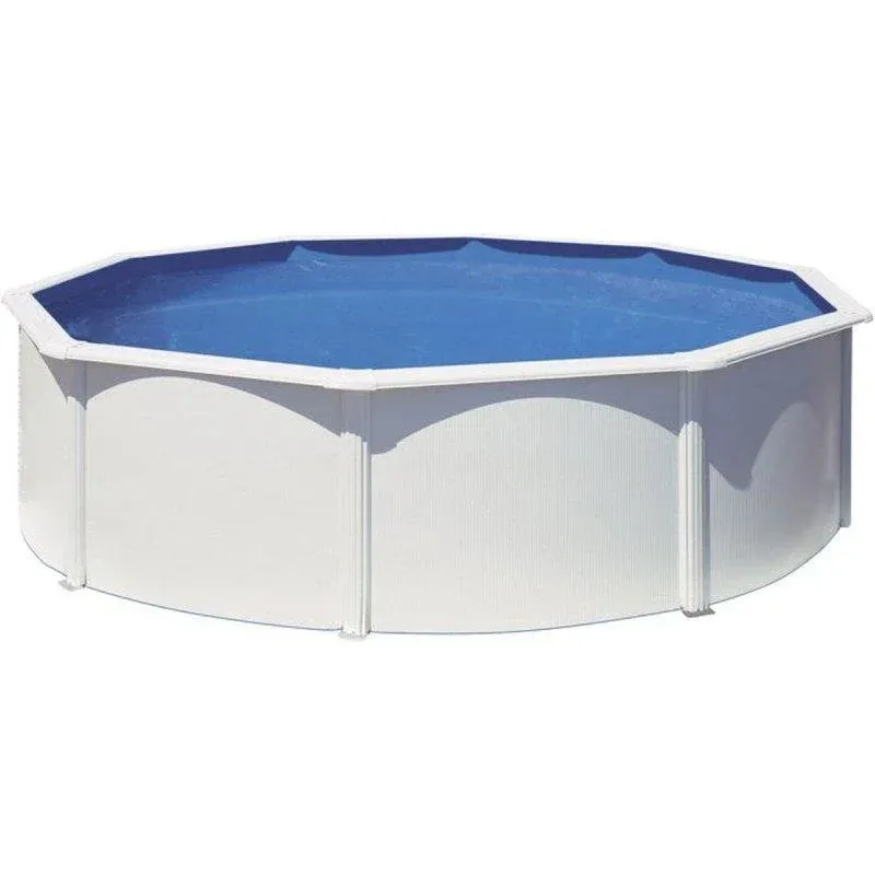 Piscina desmontável GRE Fidji Ø4,80 m Aço branca, filtração areia 4 m³/h