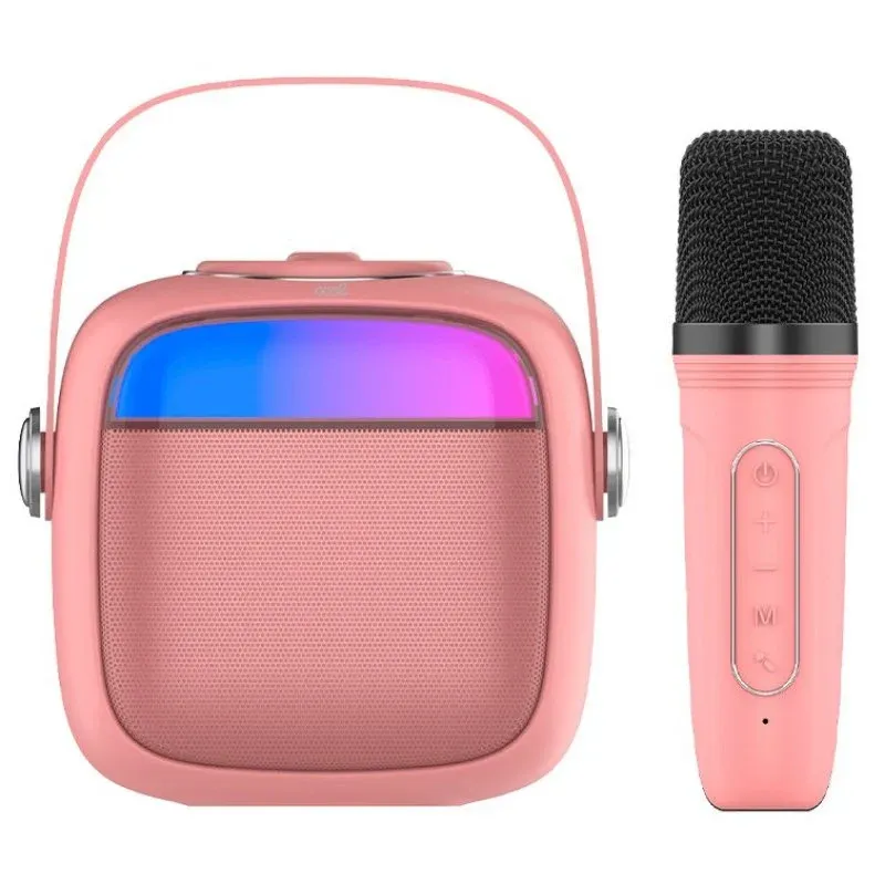 Cool Mini Karaoke Altifalante Bluetooth com Karaoke 6W + Microfone Rosa