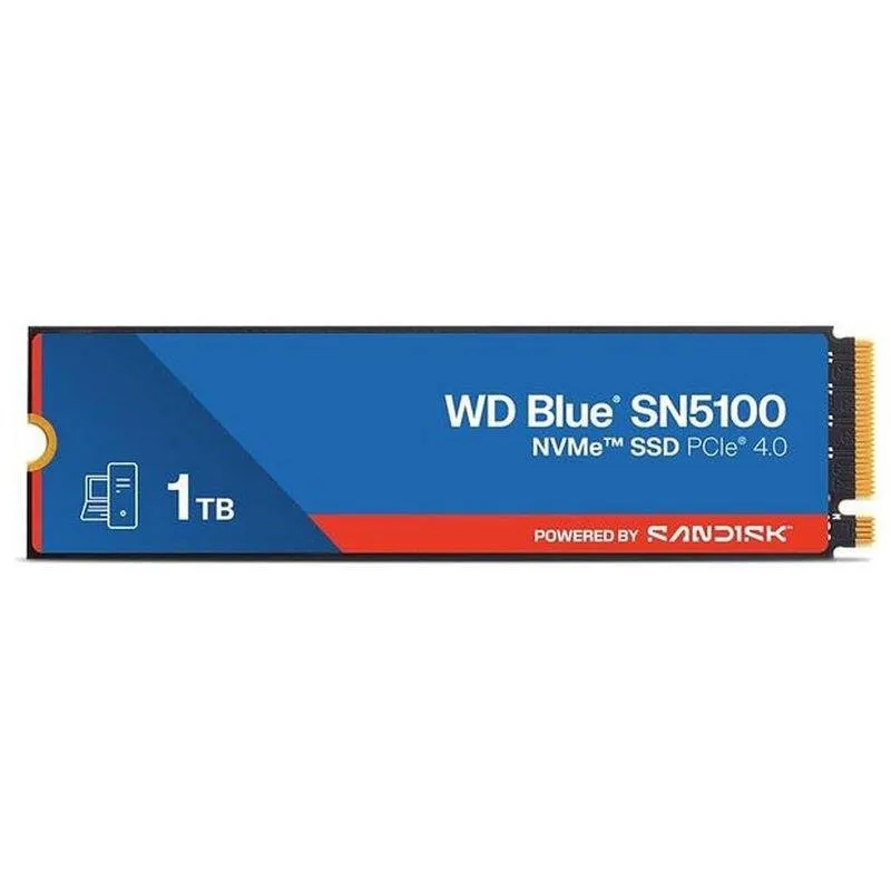 Disco Rígido Disco Duro Sandisk WD Blue SN5100 1TB SSD M.2 PCIe 4.0 7100MB/s Encriptação