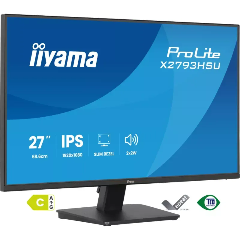 Iiyama X2793HSU-B1 - Monitor LED - 27" - 1920 x 1080 Full HD (1080p) @ 120 Hz - IPS - 350 cd/m² - 1500:1 - 1 ms - HDMI, DisplayPort - altifalantes - mate, preto