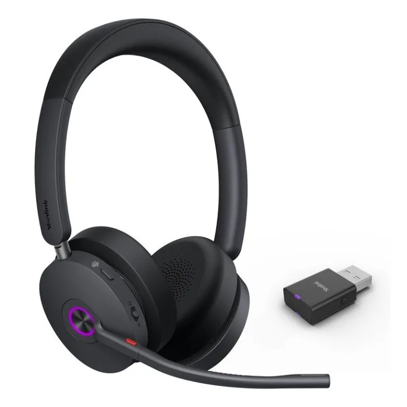 Auriculares Yealink WH68 Hybrid Teams Inalámbricos e com fio Bluetooth Cancelamento de Ruído Preto