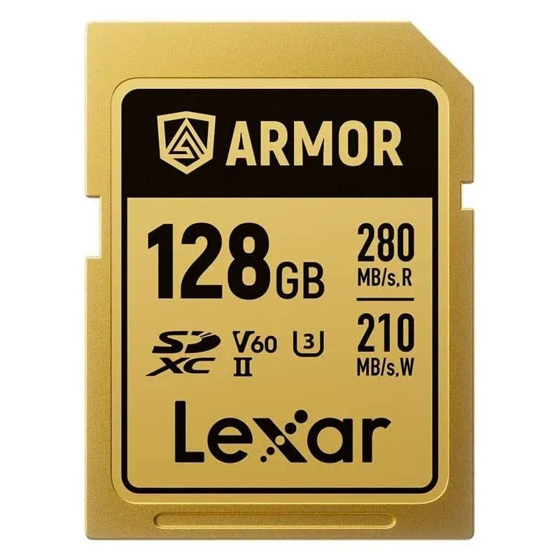Lexar ARMOR GOLD Cartão SD 128GB UHS-II V60 IP68 Aço Inoxidável