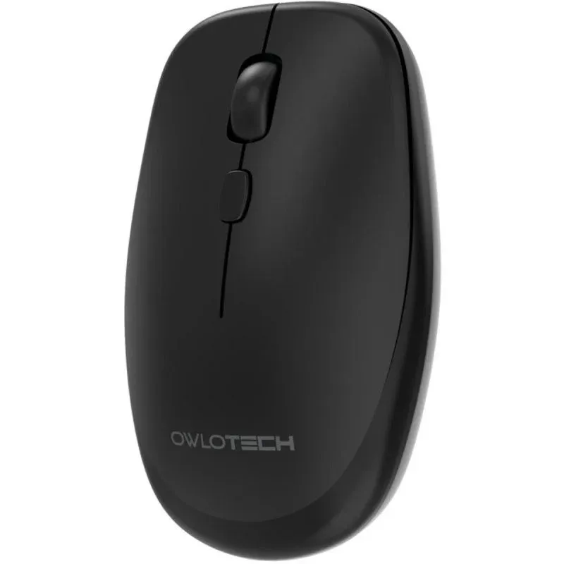 Ratón Owlotech M200 Wireless Triple Conectividade 6000 DPI Negro Slim Recargable