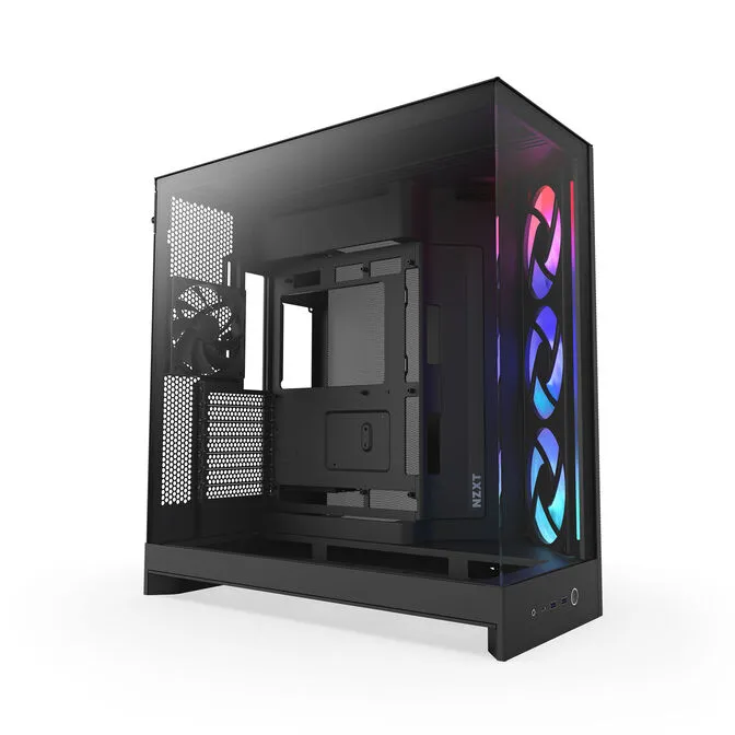 Caixa E-ATX NZXT H9 Flow RGB Preta (2025) Vidro Temperado