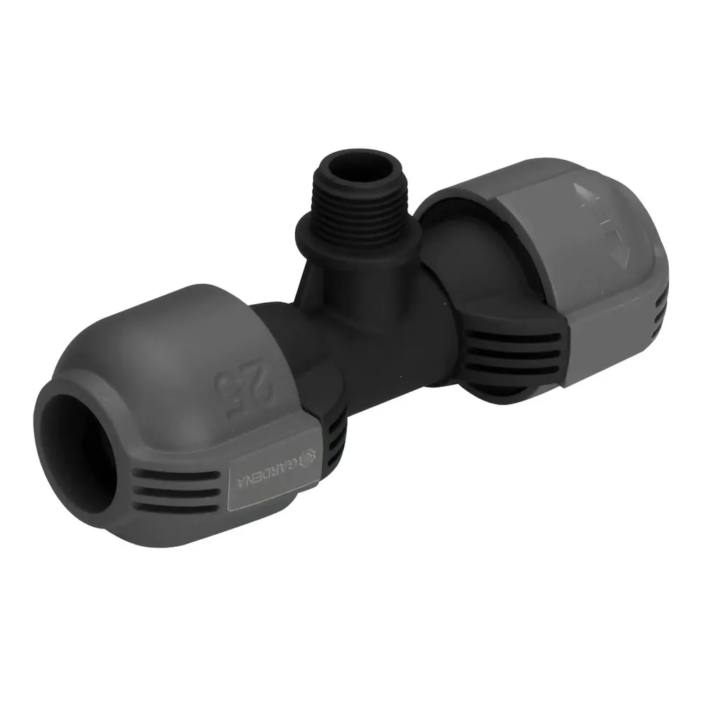 Conector de Mangueira Gardena 2786-20 União em T de 25 mm 1/2" Preto