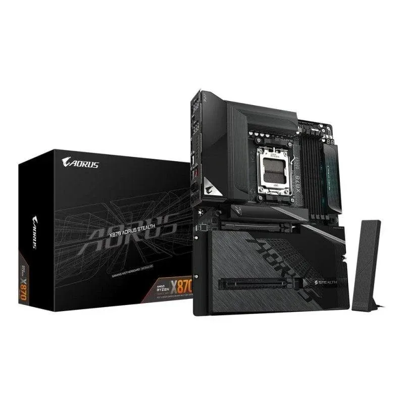 Motherboard Gigabyte X870 AORUS STEALTH X870 AM5 DDR5 ATX WiFi 7 PCIe 5.0 USB4 5GbE RGB