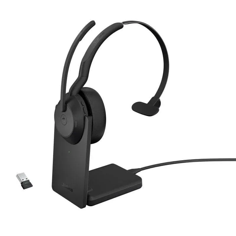 Auriculares Jabra Evolve2 55 Bluetooth com Base de Carga, Escritório, Preto