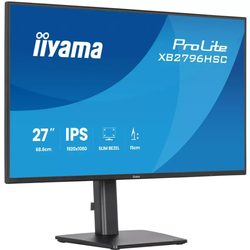 iiyama ProLite XB2796HSC-B1 - Monitor LED - 27" - 1920 x 1080 Full HD (1080p) @ 144 Hz - IPS - 300 cd/m² - 1500:1 - 3 ms - HDMI, USB-C - altifalantes - preto, mate