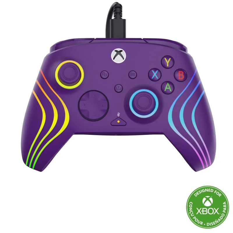 Turtle Beach Afterglow Wave Gamepad USB-C com Iluminação Multicolorida Compatível com PC, Xbox Series X/S, One Púrpura