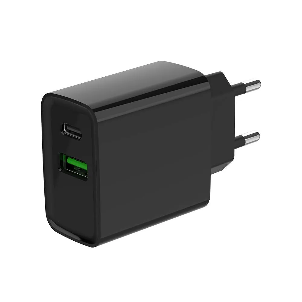 Carregador Gembird TA-UC-PDQC20-01-BK USB-C/USB-A 20W Preto