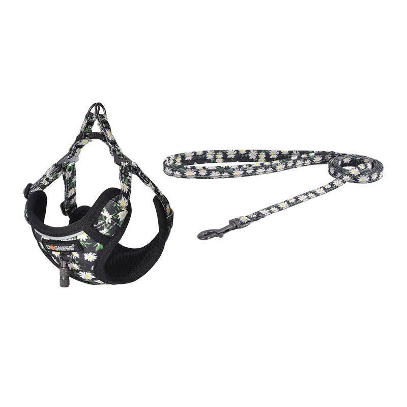 Conjunto Peitoral + Trela 1.5m p/ Cão (Multicolorido) - DOGNESS