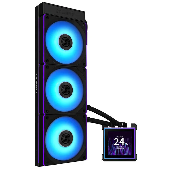 Water Cooler CPU AIO Lian Li HydroShift II LCD-S 360CL Wireless Preto - 360mm
