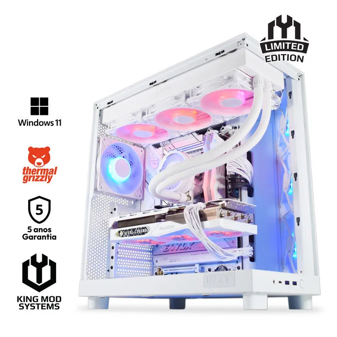 Computador King Mod Limited-PC Ryzen 7 7800X3D 32GB DDR5 1TB RX 7800 XT WiFi W11