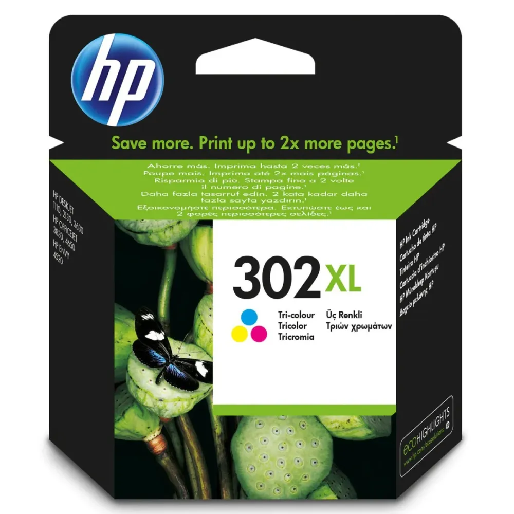 Tinteiro 302XL F6U67A Tricolor HP