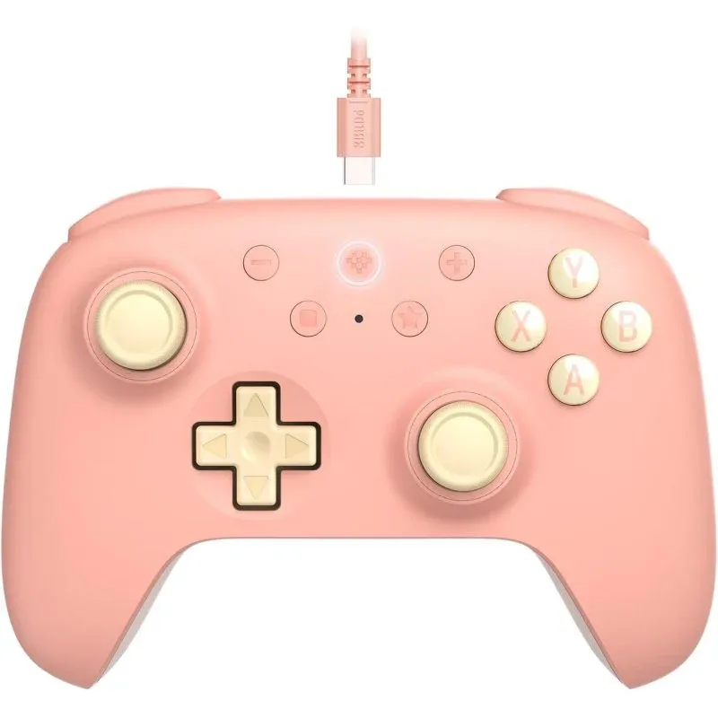 Comando 8BitDo Ultimate 2C Peach USB Type C para PC e Android com vibração
