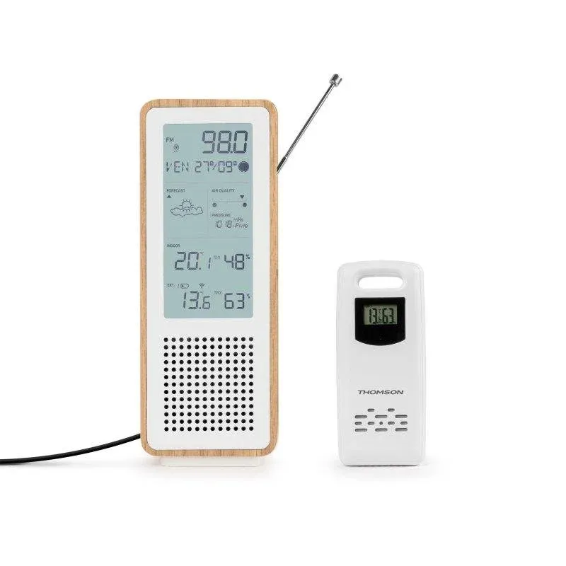 Altavoces Thomson Bluetooth Compactos com Rádio FM e Estação Meteorológica