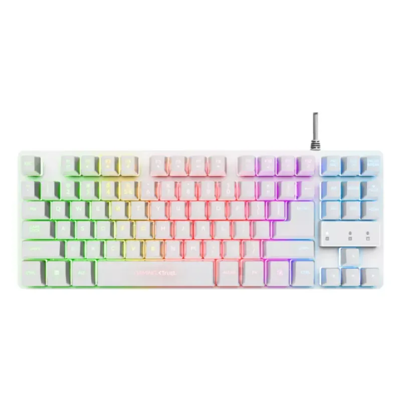 Teclado Trust Gaming GXT833 THADO RGB Metal Branco