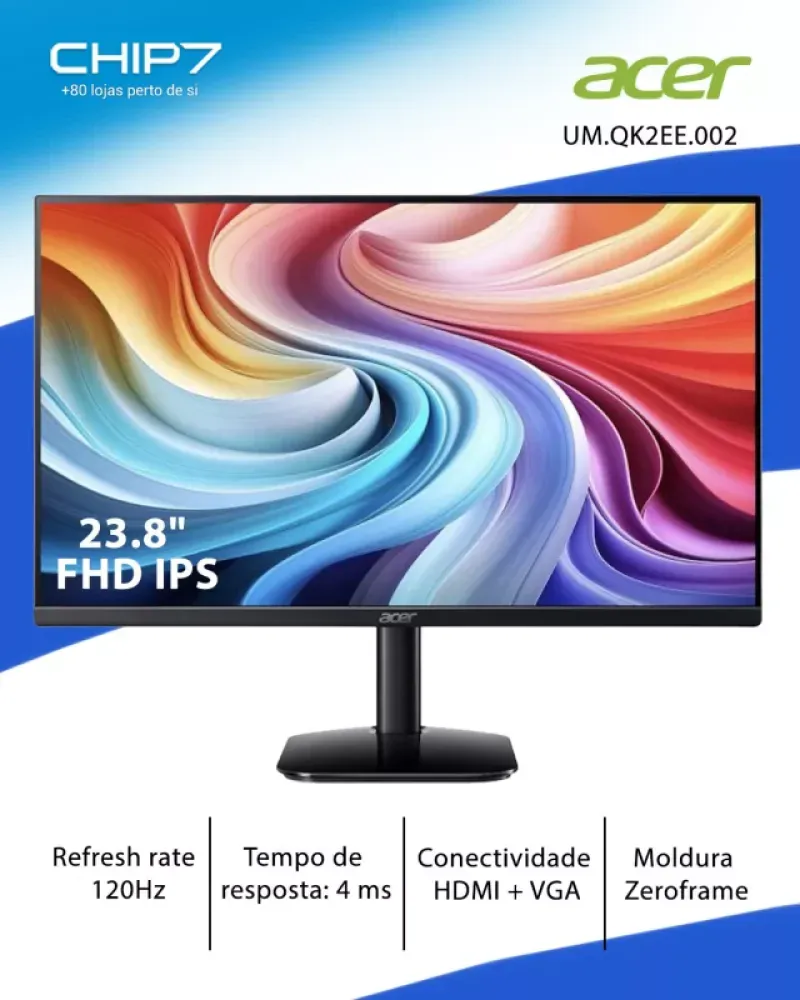 Monitor ACER - 23.8" IPS / Full HD / 120Hz / 4MS - KB242YG0BI