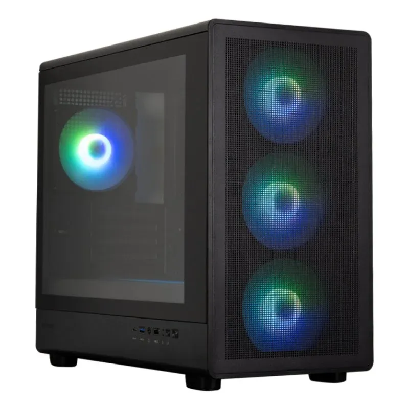 Caixa de Computador Zalman M5 Caixa Micro-ATX com 4x Ventoinhas 120mm ARGB e USB 3.0 Preta
