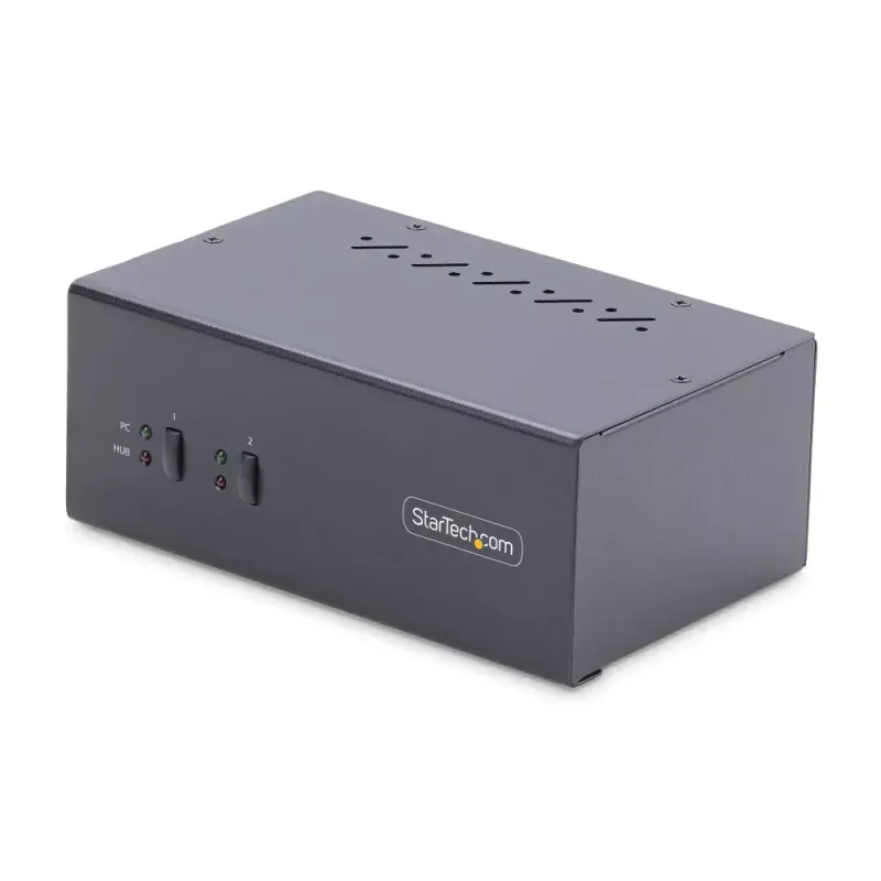 StarTech.com 2-Port Dual-Monitor DisplayPort KVM Switch, 4K 60Hz, 2x USB 5Gbps Hub Ports, 2x USB 2.0 HID Ports, Hotkey and Push-Button Switching, TAA Compliant - ESD Level 3 Protection (P2DD46A2-KVM-SWITCH) - Chave de KVM / áudio / USB - 2 x KVM / áu