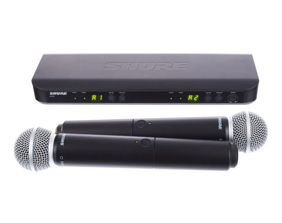 Mic. s/Fios Mão Shure BLX288/SM58 Duplo