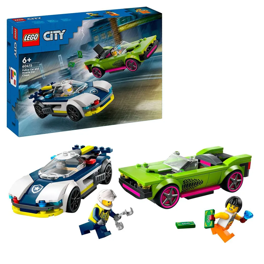 LEGO City: Perseguição de Carro da Polícia a Muscle Car | Idades 6+ | 213 Peças | Item 60415