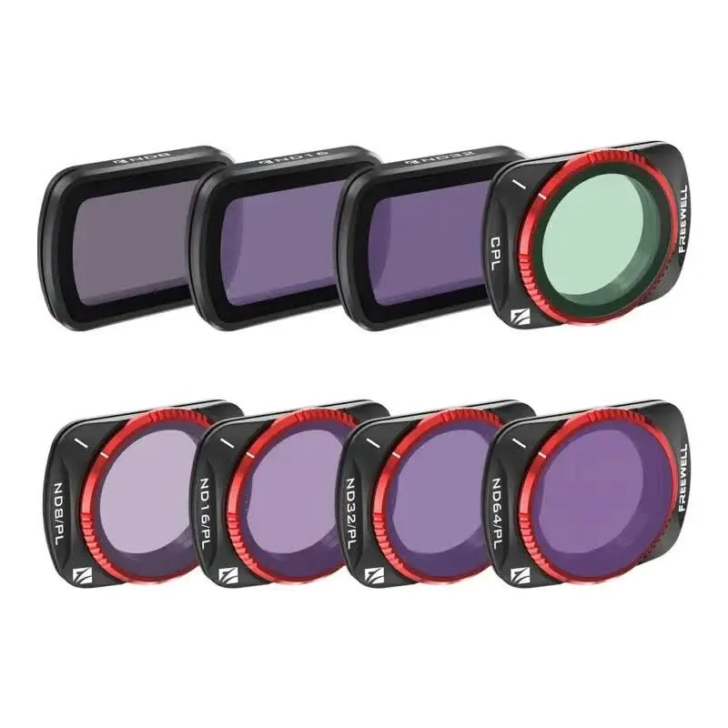 Freewell Conjunto de 8 filtros DJI Osmo Pocket 3 acessório de drone