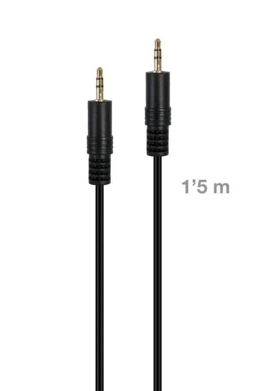 Cabo Áudio Jack 3.5 mm Macho - Jack 3.5 mm Macho 1,5m - JACK-MM-1-5