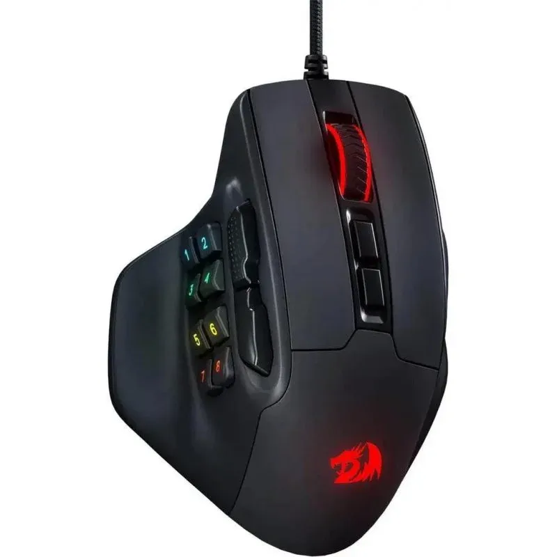Rato Redragon M811 USB 6200 DPI 15 Botões Preto Ergonómico RGB