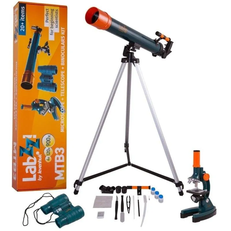 Conjunto Educativo Levenhuk LabZZ MTB3 Microscópio Telescópio Binóculos