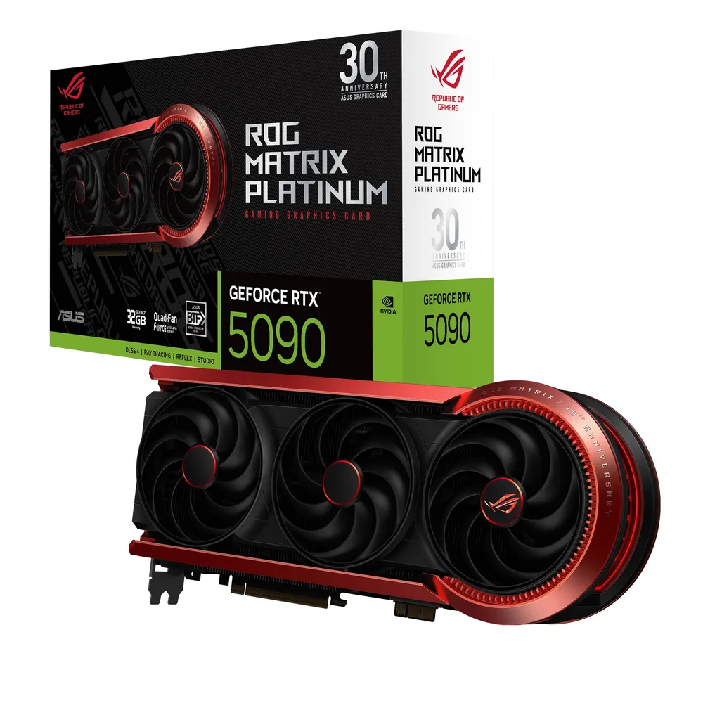Placa Gráfica Asus NVIDIA GeForce RTX 5090 Blackwell ROG Matrix Platinum (Edição 30º Aniversário) 32GB GDDR7 DLSS4