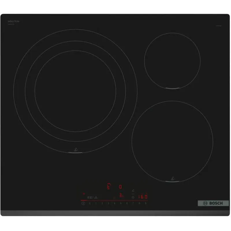 Placa Indução Encastre BOSCH PID631HC1E (60cm - 3 Zonas - 7400W - Preto)