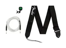 Pack de Acessórios Essenciais Fender Cabo, Afinador com Clipe, Correia