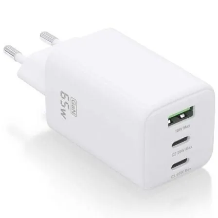 Carregador GaN de Parede ASCH-65W3P041-W Aisens Branco