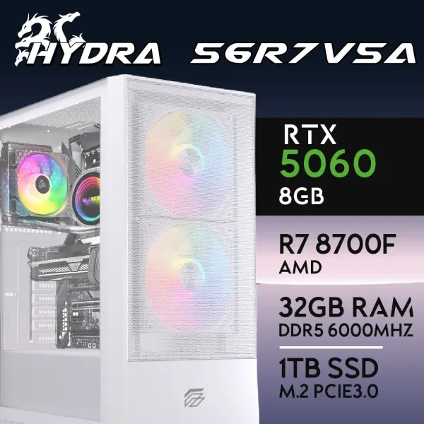 PC Gaming HYDRA-56R7V5A - R7 8700F | RTX5060 8GB | 32GB | M.2 1TB