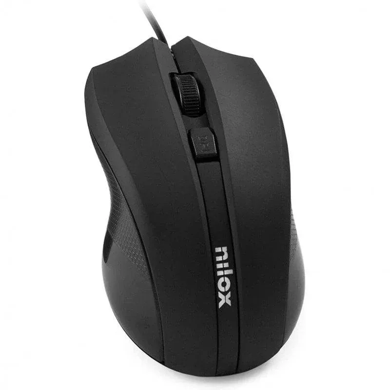 Rato Nilox Ambidestro USB 1600DPI Preto Ergonomico