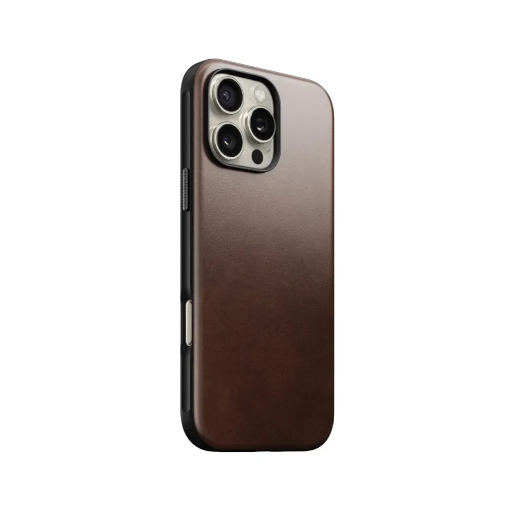 Capa Nomad Couro Horween iPhone 16 Pro Max Castanho